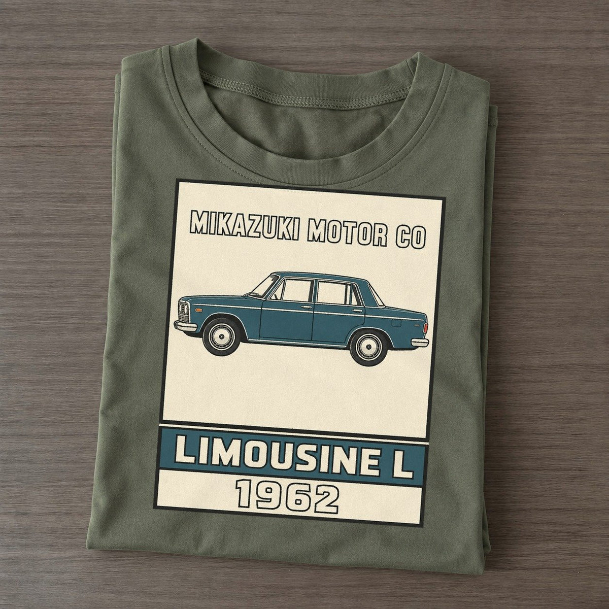 Mikazuki Limousine Showa Speed Plates Classic T-shirt – Army Green