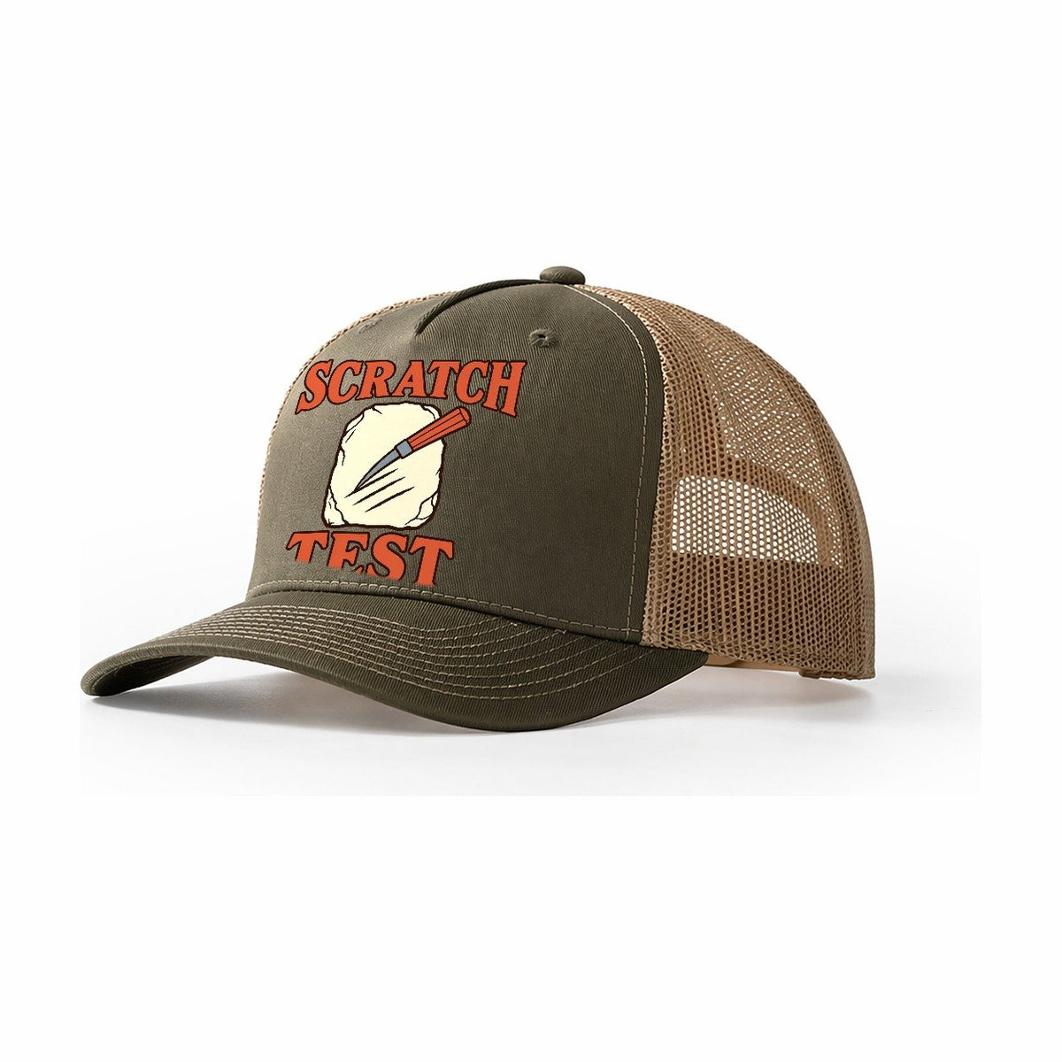 Hardness Scale Study Rocks And Minerals Trucker Hat – Olive Khaki