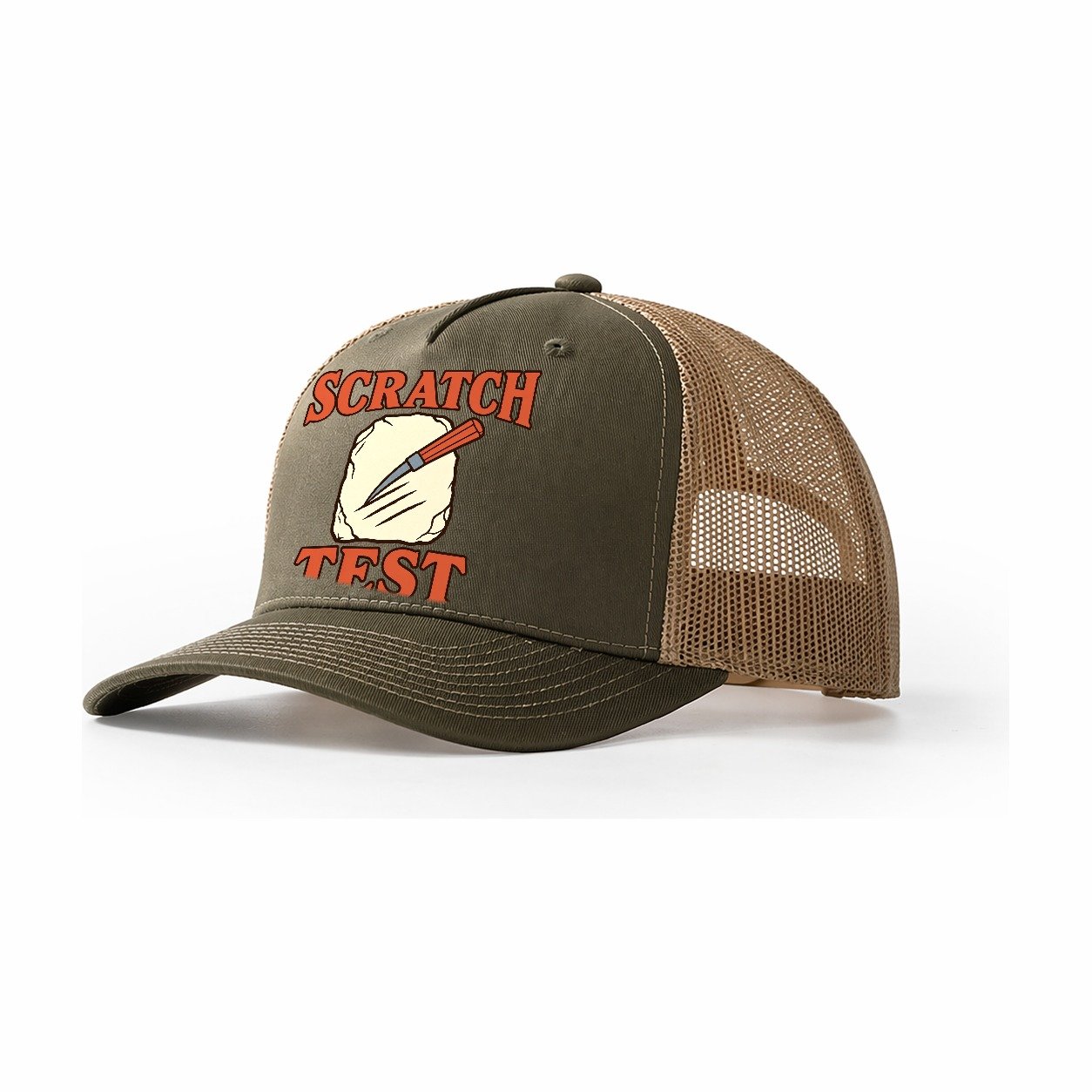 Hardness Scale Study Rocks And Minerals Trucker Hat – Olive Khaki