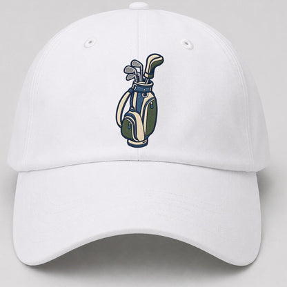 Golf Bag Tiny Solo Marks Baseball Cap – White