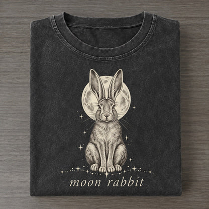 Hare Midnight Linework Vintage T-shirt – Black