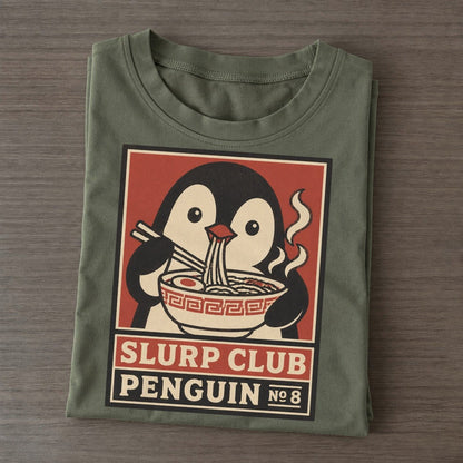 Penguin Ramen Slurp Club Classic T-shirt – Army Green