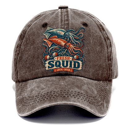 Squid And Net Stack Fishing Club Classic Cap – Brown