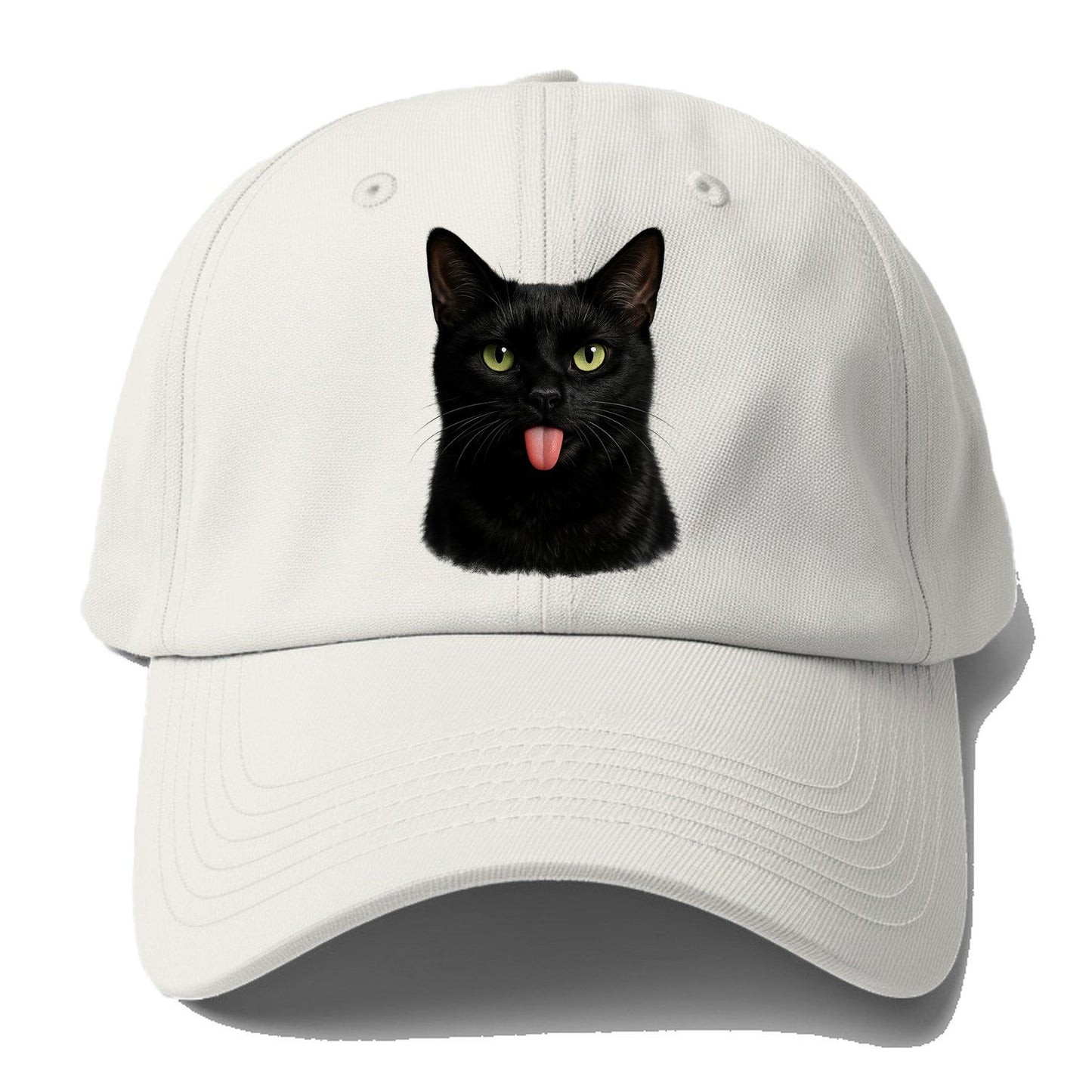 Premium Silly Black Cat Baseball Cap – Off White