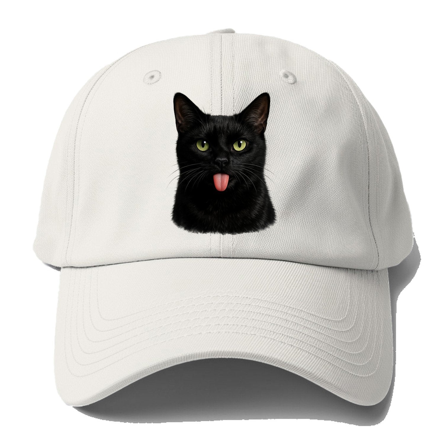 Premium Silly Black Cat Baseball Cap – Off White