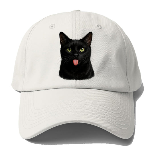 Premium Silly Black Cat Baseball Cap – Off White