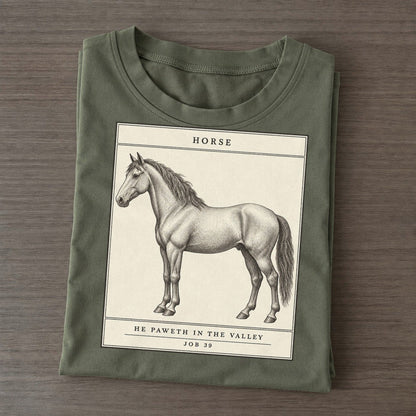 Horse Specimen Plate Creature Canticle Classic T-shirt – Army Green