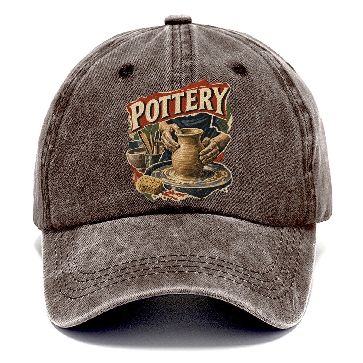Pottery Hands on Wheel Classic Cap – Brown