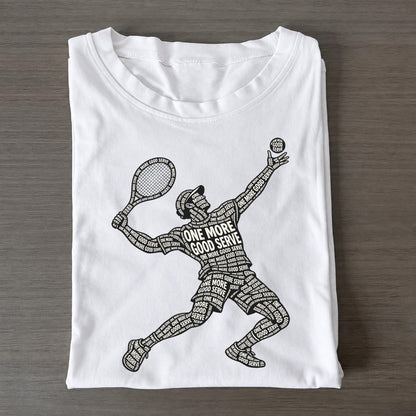 Racket Ball Orbit Phrase Silhouette Classic T-shirt – White