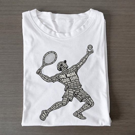 Racket Ball Orbit Phrase Silhouette Classic T-shirt – White