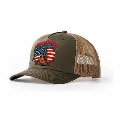 Born Old School Staying That Way Old Man Strong Trucker Hat – Olive Khaki