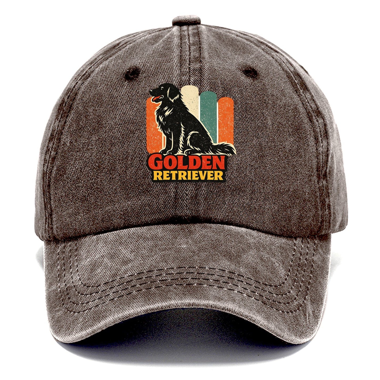 Retro Golden Retriever Silhouette Classic Cap – Brown