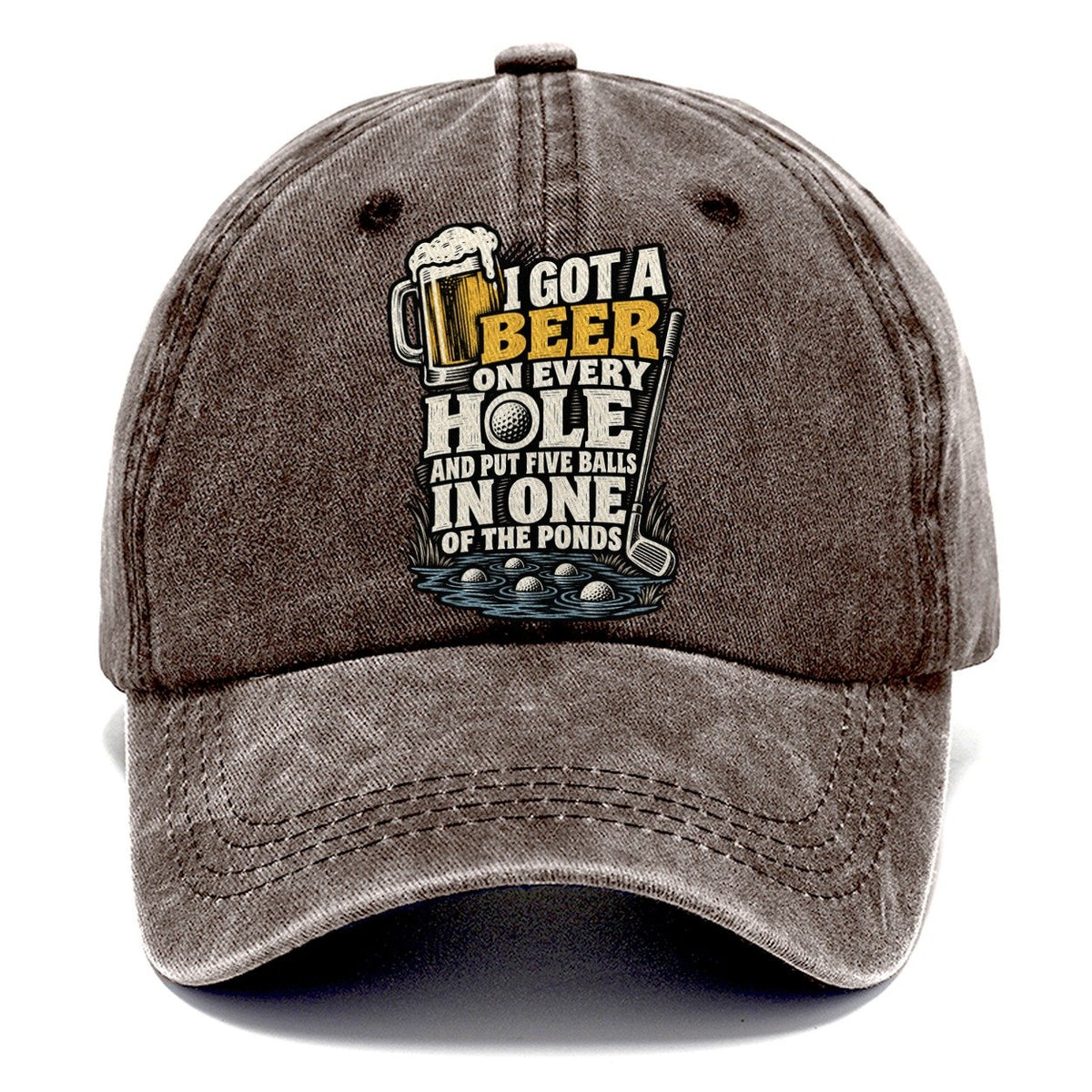 Beer on Every Hole Classic Cap – Brown