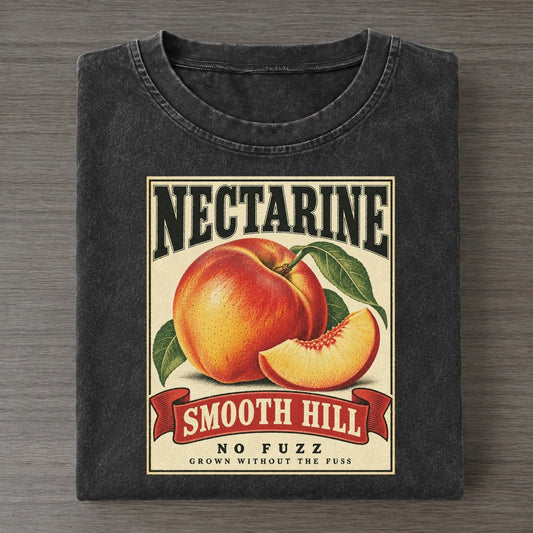 Nectarine Orchard Crate Vintage T-shirt – Black