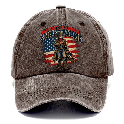 Old Glory Old Bones Still Standing Old Man Strong Classic Cap – Brown