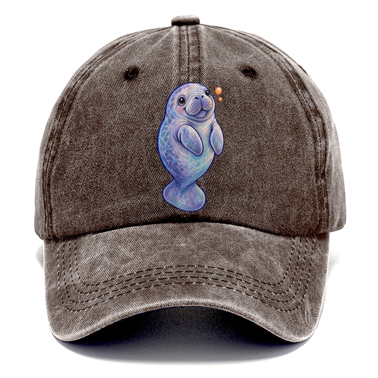 Manatee Upward Float Sea Sprite Classic Cap – Brown