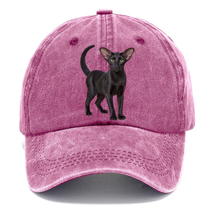 Oriental Shorthair Standing Three Quarter Realistic Cat Portrait Classic Cap – Dusty Rose