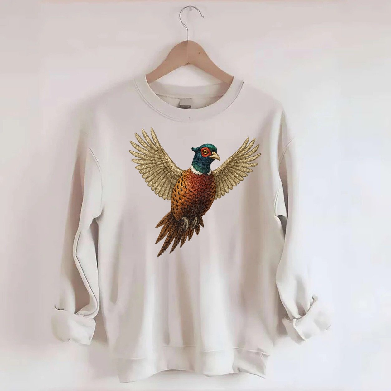 Pheasants Flight Collection Crewneck Sweatshirt – Biege