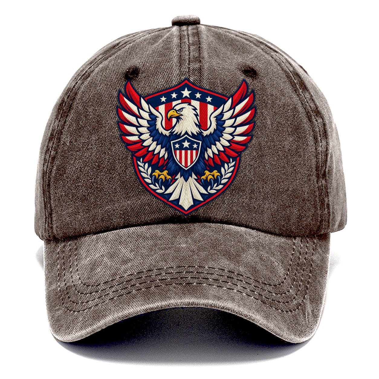 United States Minimal Emblem Country Logos Classic Cap – Brown