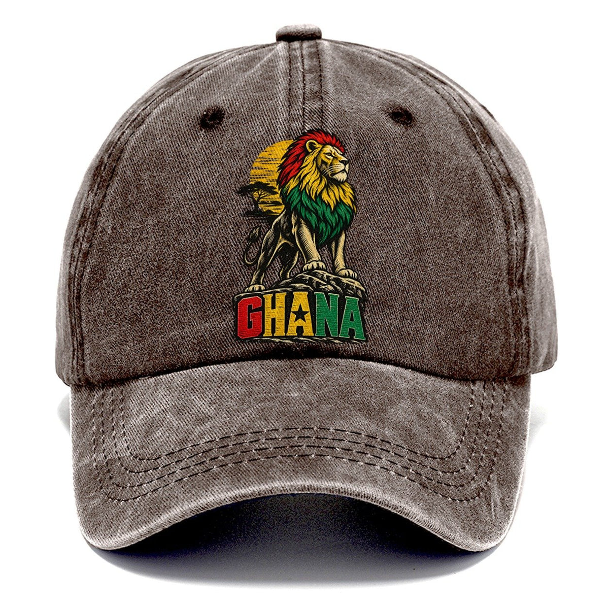 Ghana Lion Sunset Classic Cap – Brown
