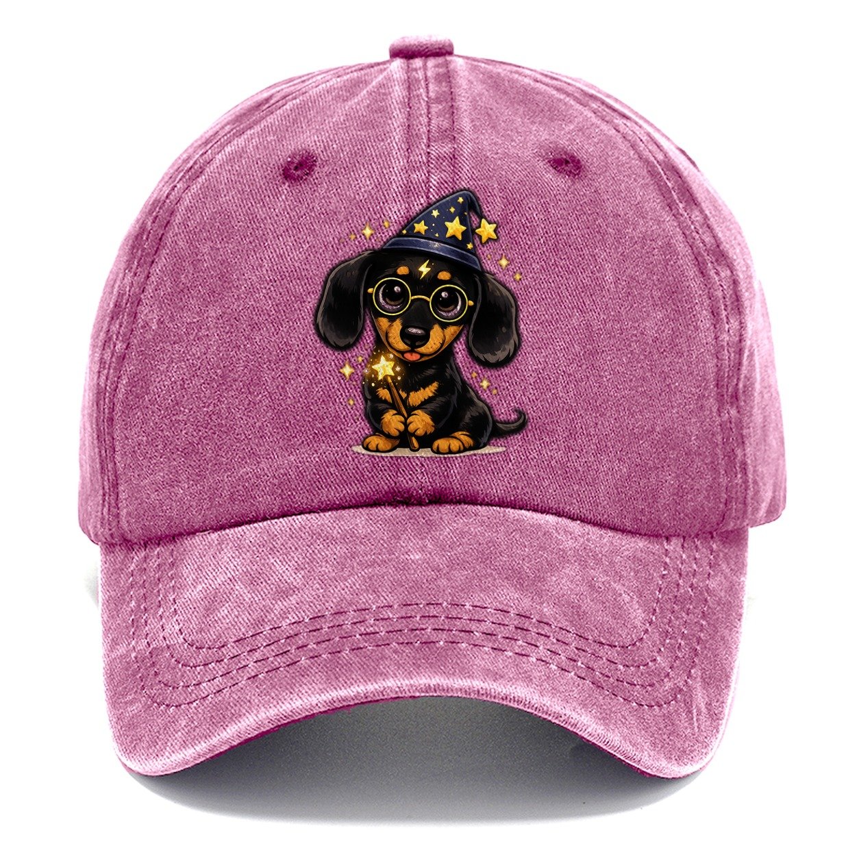 Dachshund Wizard Wand Classic Cap – Dusty Rose