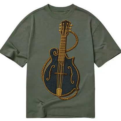 Mandolin Bluegrass Mandolin With F Holes And Double Strings Classic T-shirt – Army Green