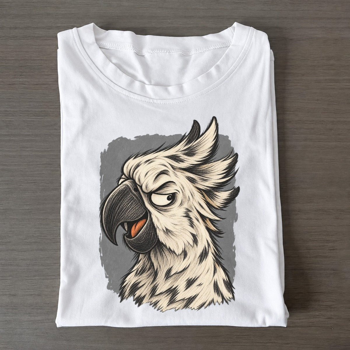 Parrot Expressive Portrait Wild Grin Gallery Classic T-shirt – White