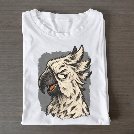 Parrot Expressive Portrait Wild Grin Gallery Classic T-shirt – White