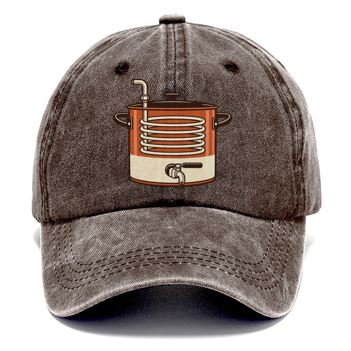 Kettle And Coil Drawing Homebrewing Classic Cap – Brown