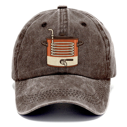 Kettle And Coil Drawing Homebrewing Classic Cap – Brown