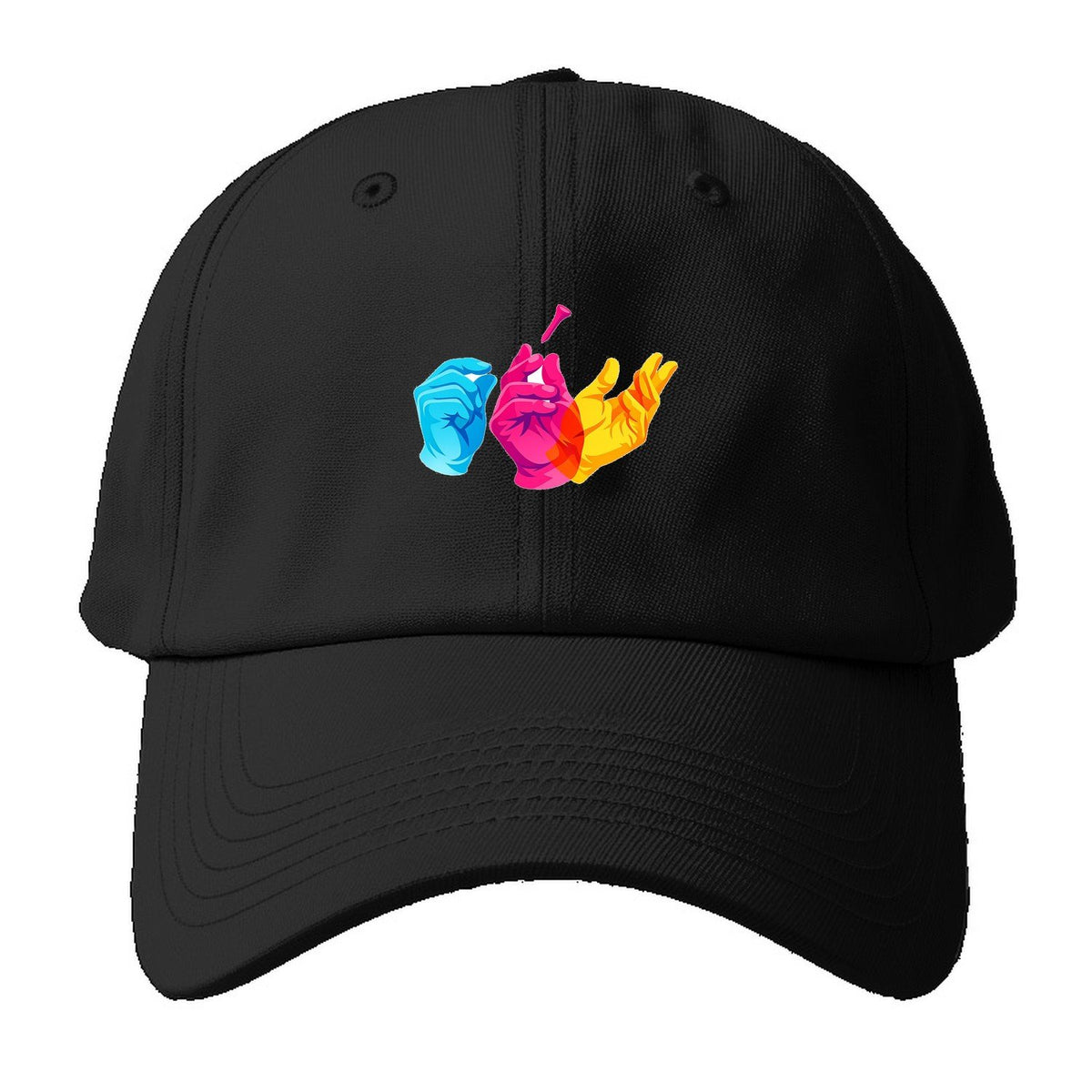 Golf Tee Hand Signs Baseball Cap – Black