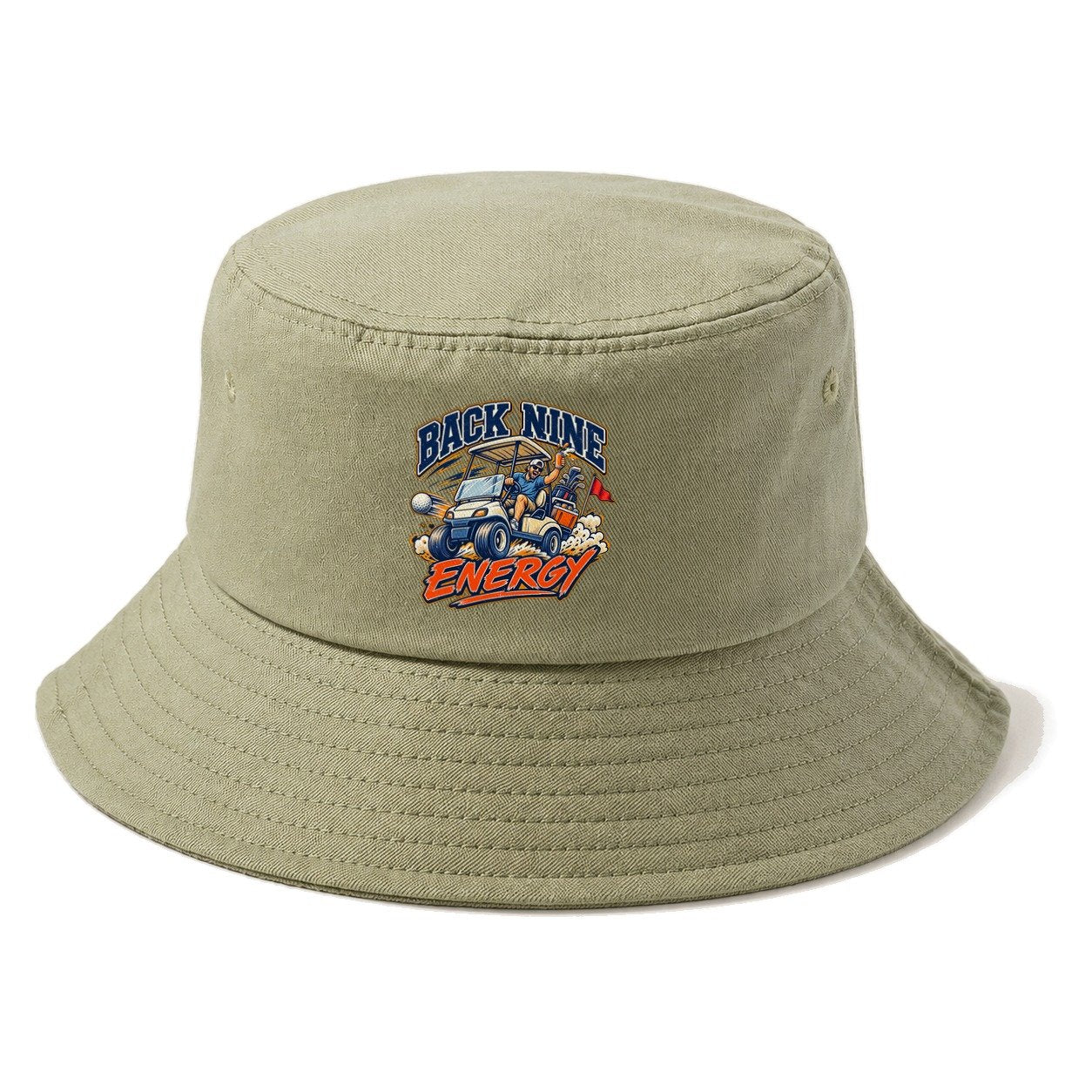 Back Nine Energy Golf Life Bucket Hat – Army Green