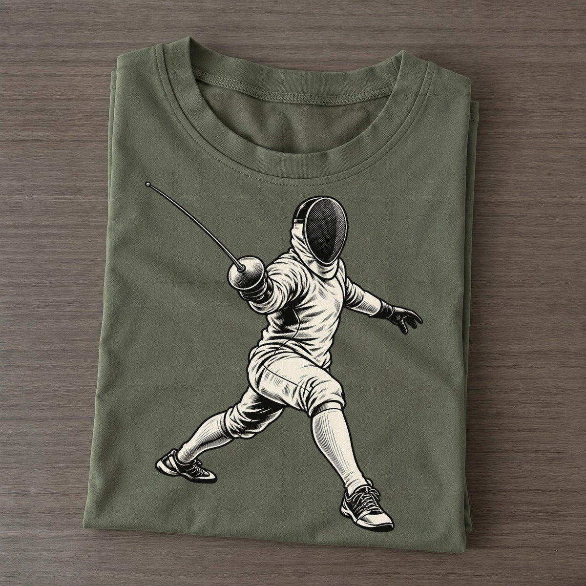 Fencer Parry Riposte Global Sports Ink Figures Classic T-shirt – Army Green