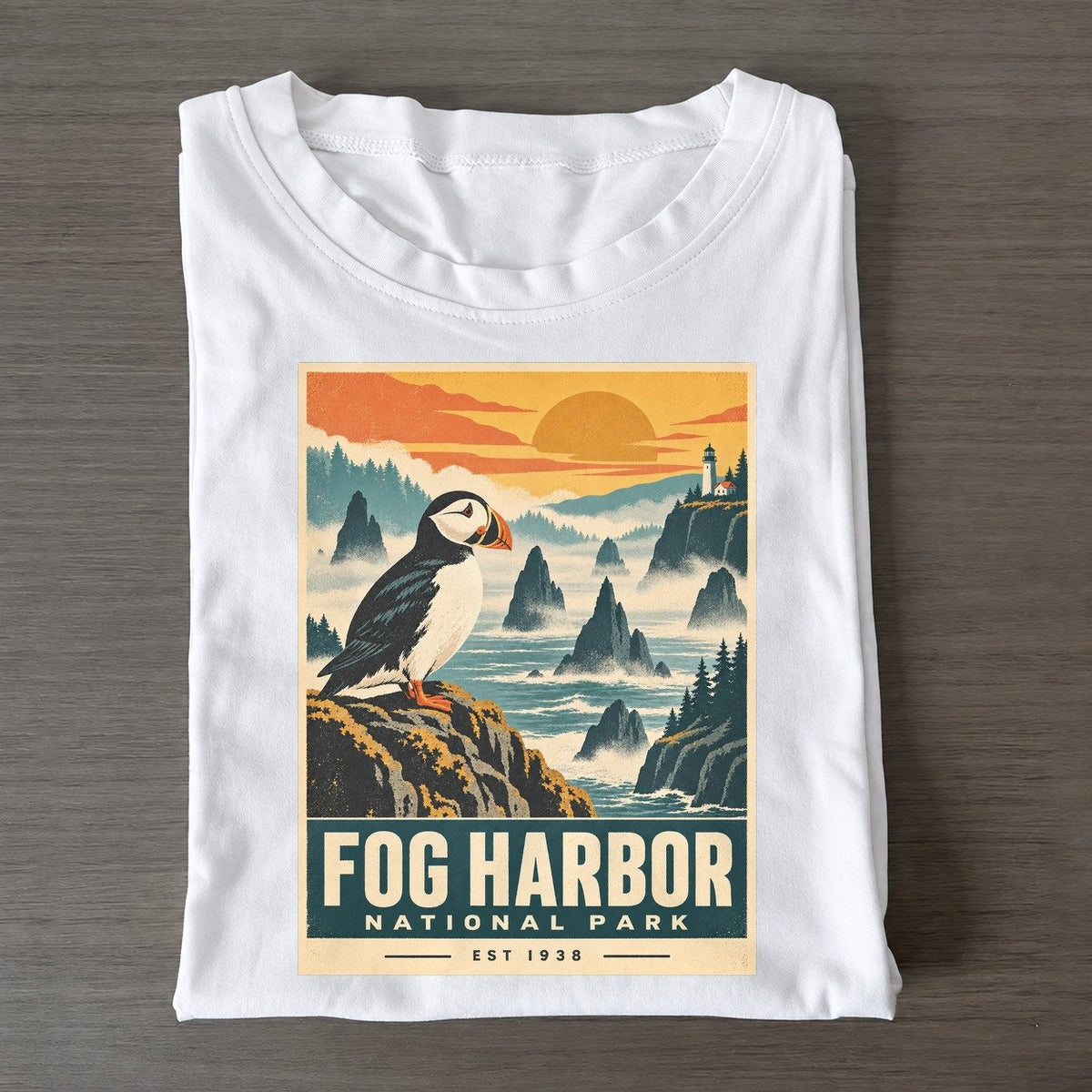 Fog Harbor Nowhere National Parks Classic T-shirt – White