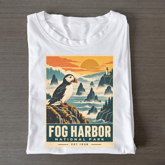 Fog Harbor Nowhere National Parks Classic T-shirt – White