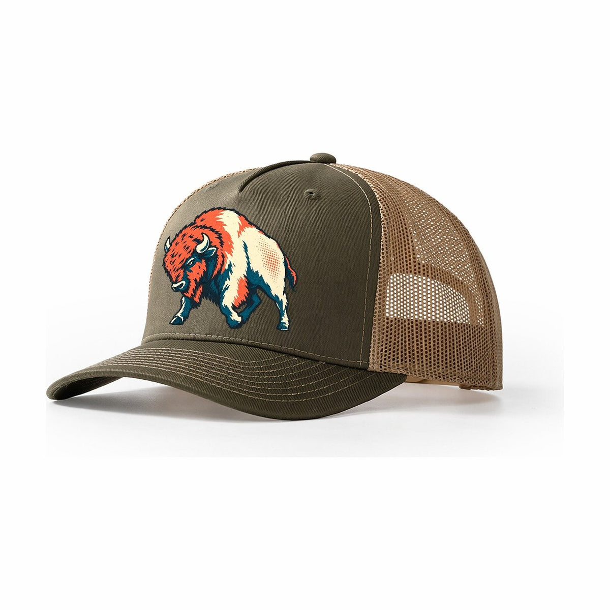 Bison Headwind Trucker Hat – Olive Khaki