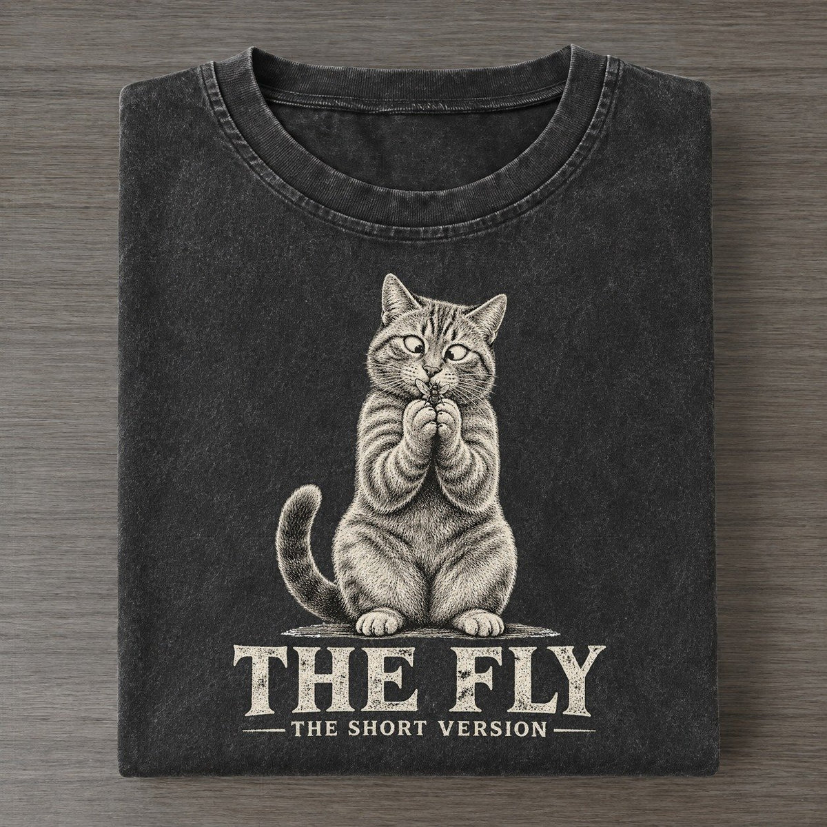 The Fly Short Version Cats Vintage T-shirt – Black