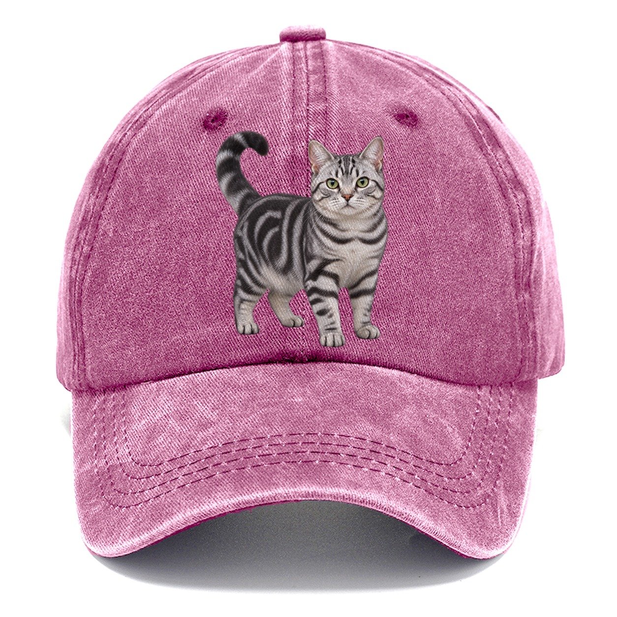 American Shorthair Standing Three Quarter Realistic Cat Portrait Classic Cap – Dusty Rose