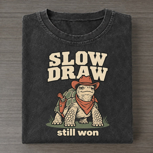 Slow Draw Cowboy Critters Vintage T-shirt – Black