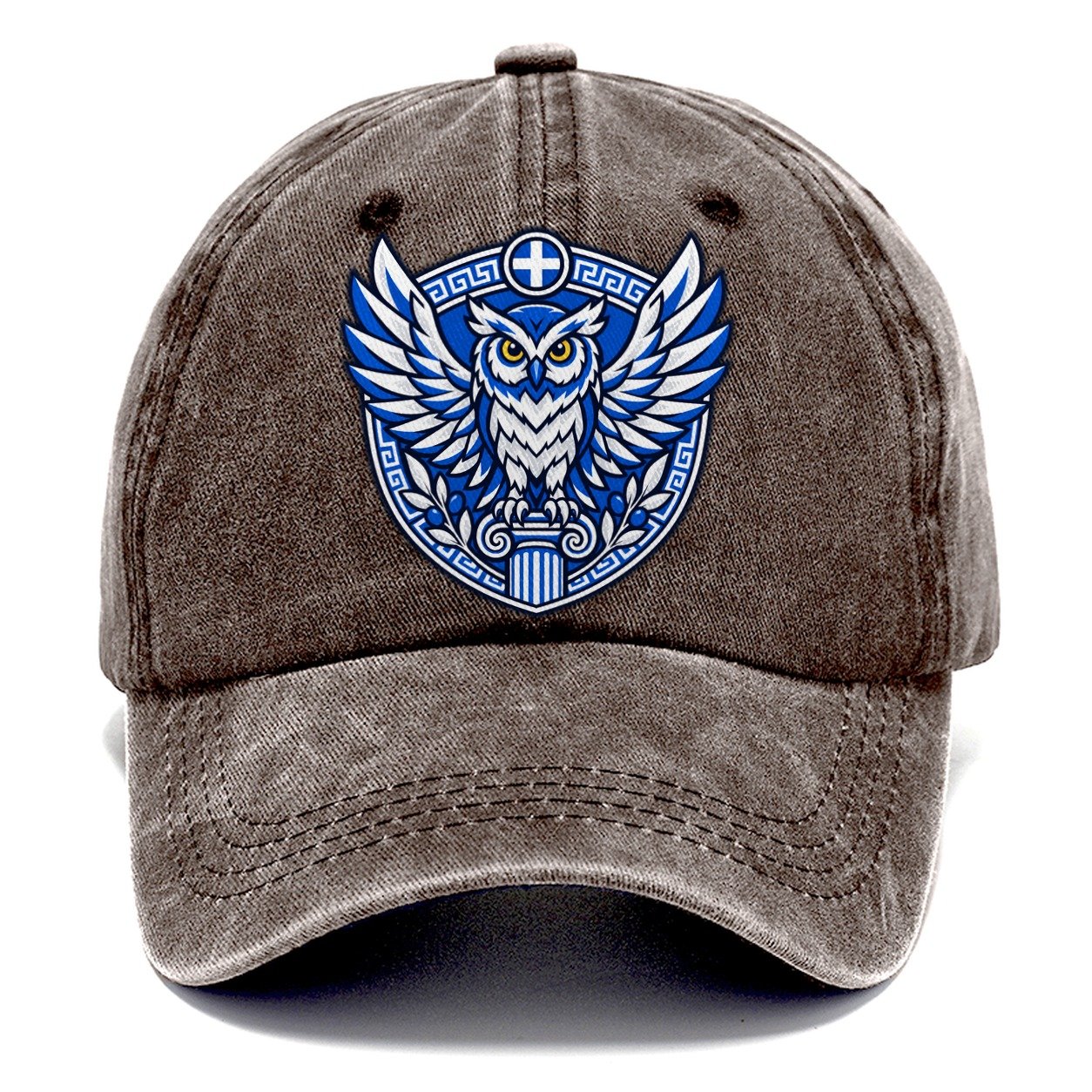 Greece Minimal Emblem Country Logos Classic Cap – Brown