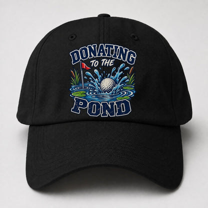Donating To The Pond Golf Life Baseball Cap – Black