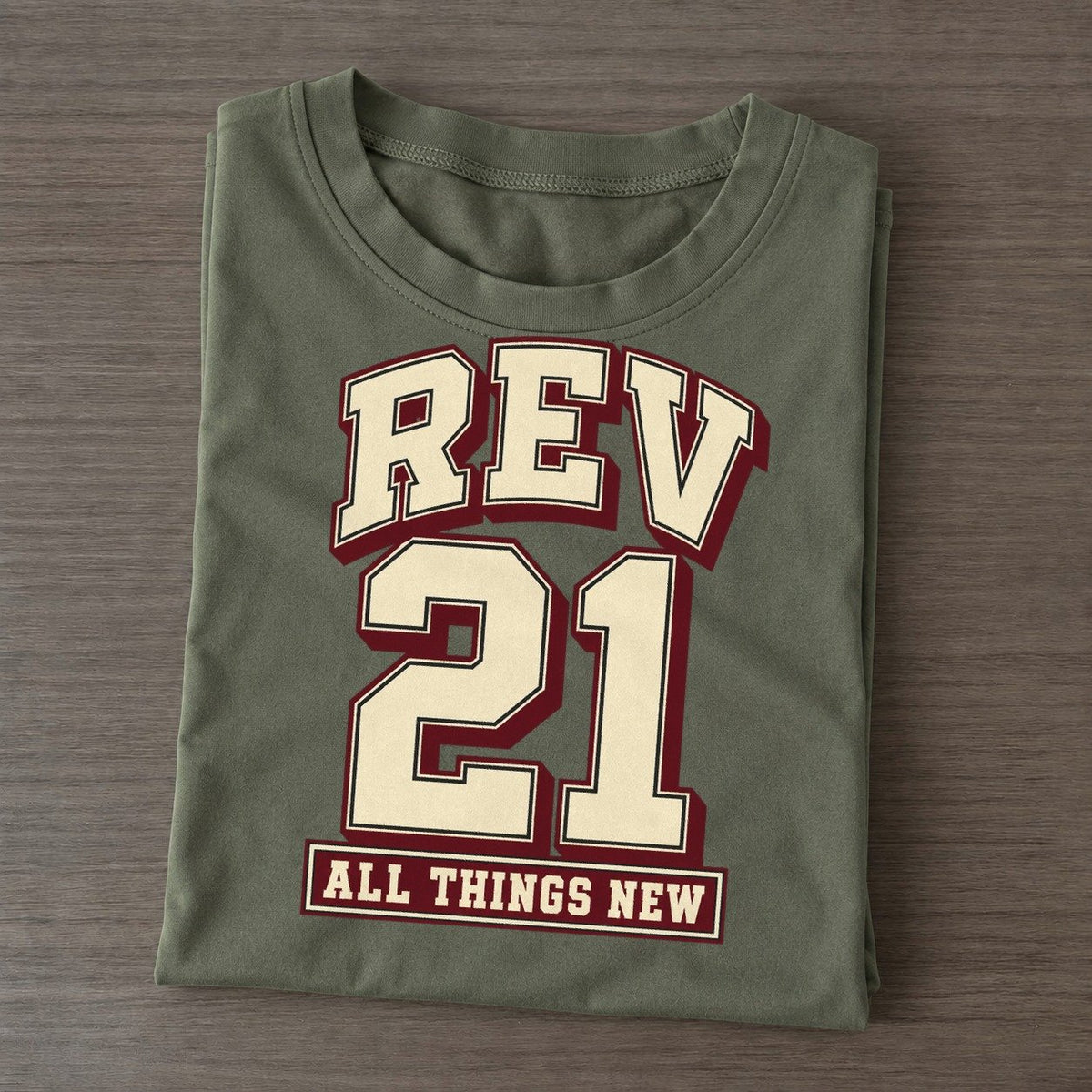 Revelation 21 Varsity Chapel Varsity Classic T-shirt – Army Green