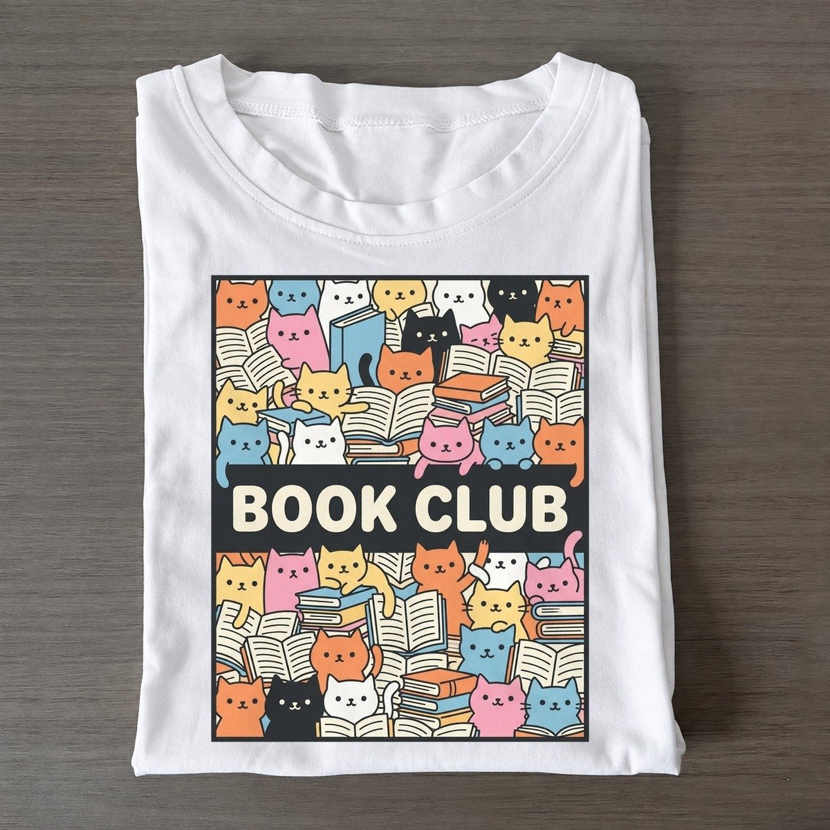 Book Club Overcatted Classic T-shirt – White