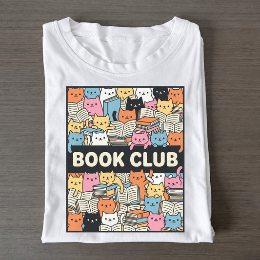 Book Club Overcatted Classic T-shirt – White