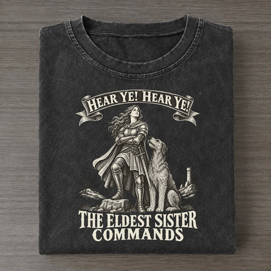 The Eldest Sister And The Wolfhound Royal Decree Vintage T-shirt – Black