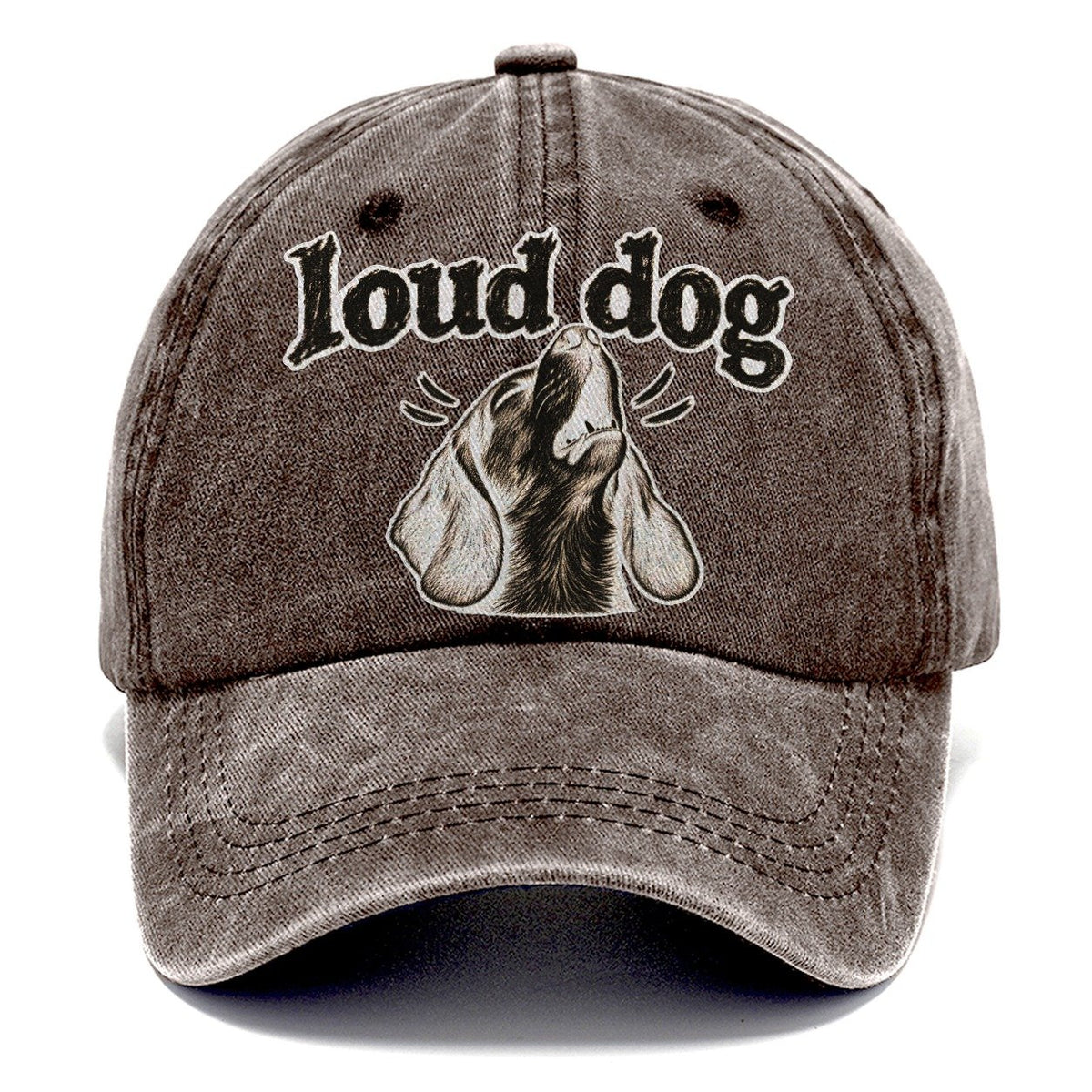 A Howling Beagle Head Tipped Back Bark For Me Classic Cap – Brown