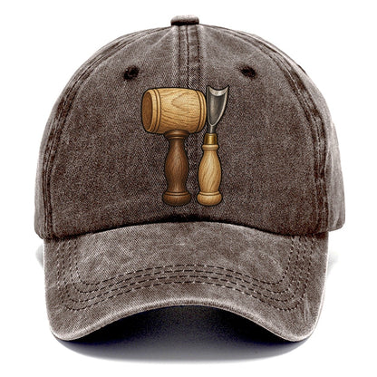 Carvers Mallet And Gouge Woodworking Classic Cap – Brown