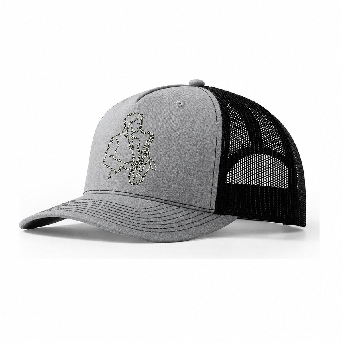Saxophone Soloist Trucker Hat – Sport Grey Black