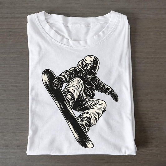 Snowboarder Grab Jump Global Sports Ink Figures Classic T-shirt – White