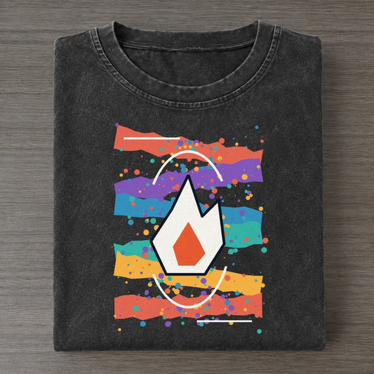 Climbing Color Flame Colorburst Uplift Vintage T-shirt – Black